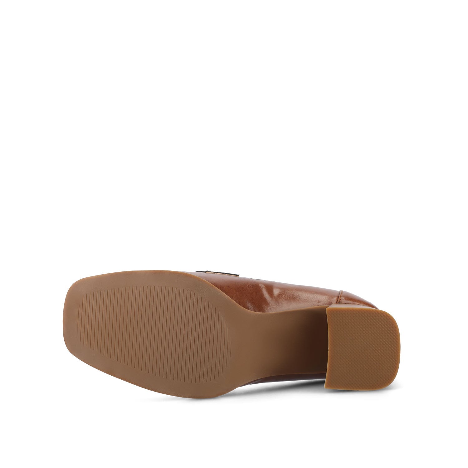 Journee MALLEAH BLOCK HEEL LOAFERS IN WIDE - Brown PU