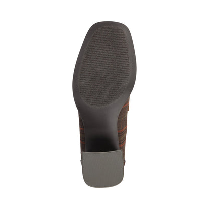 Journee MALLEAH BLOCK HEEL LOAFERS IN WIDE - Brown Plaid