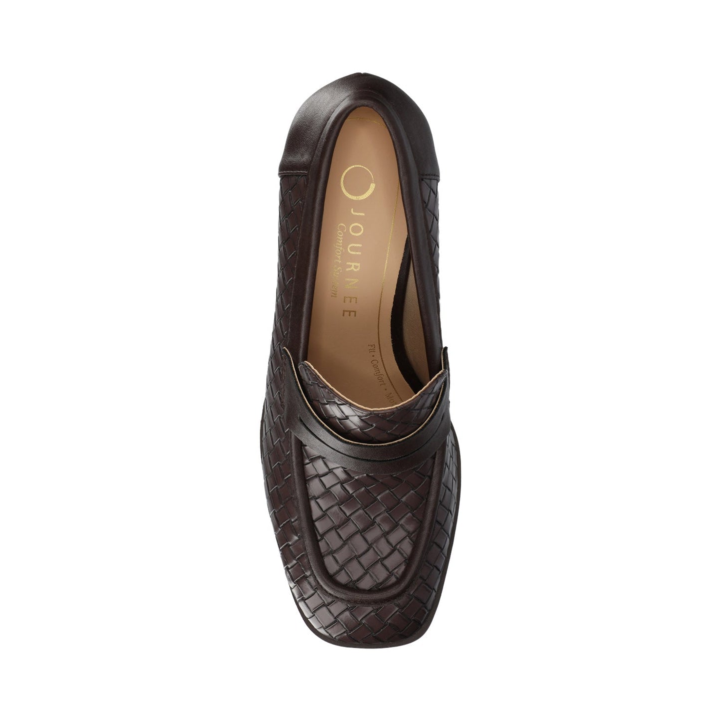 Journee MALLEAH BLOCK HEEL LOAFERS IN WIDE - Chocolate Woven