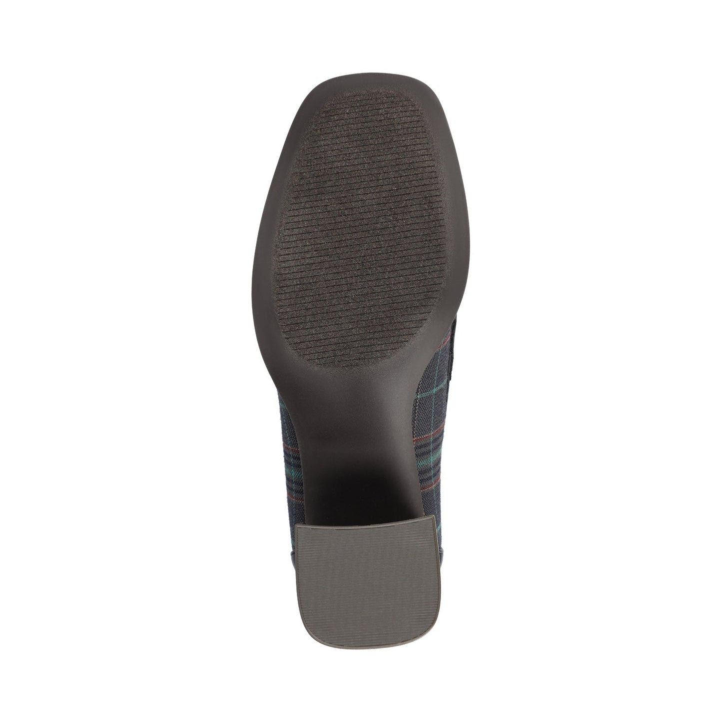 Journee MALLEAH BLOCK HEEL LOAFERS IN WIDE - Navy Plaid