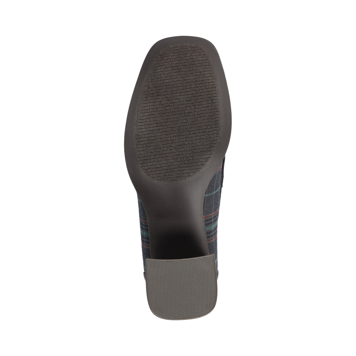 Journee MALLEAH BLOCK HEEL LOAFERS IN WIDE - Navy Plaid