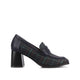 MALLEAH BLOCK HEEL LOAFERS -Navy Plaid