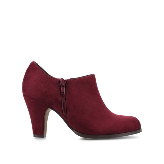 Journee SANZI ZIP-UP BOOTIES IN WIDE - Oxblood Suede