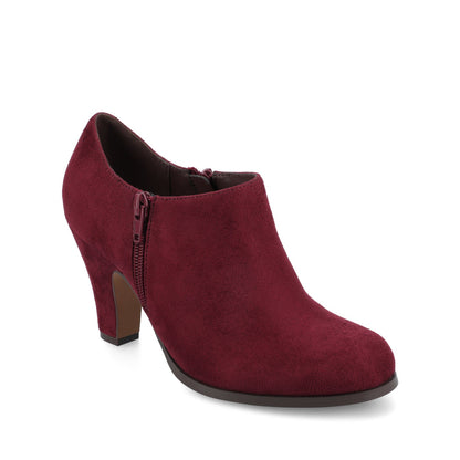 Journee SANZI ZIP-UP BOOTIES IN WIDE - Oxblood Suede