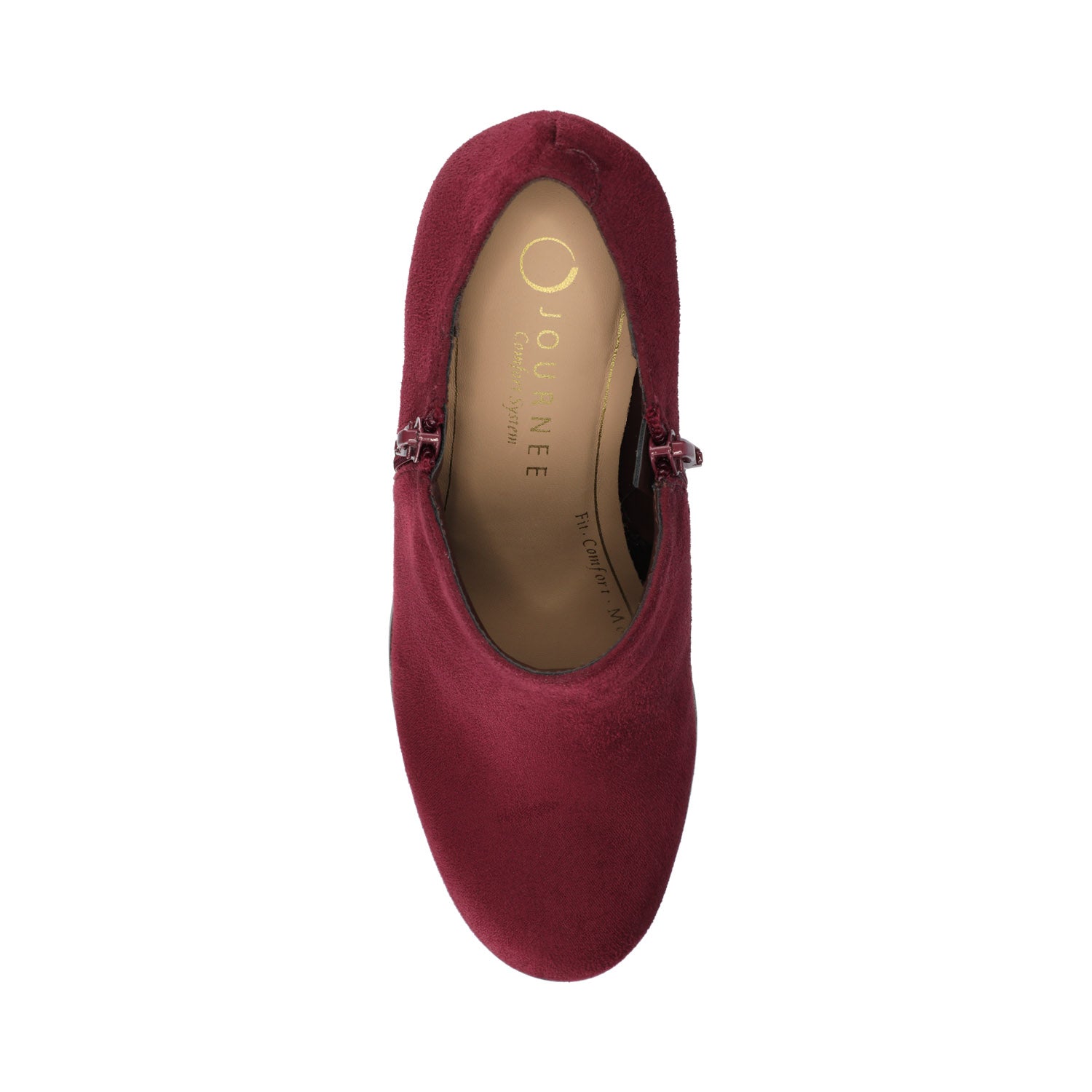 Journee SANZI ZIP-UP BOOTIES IN WIDE - Oxblood Suede