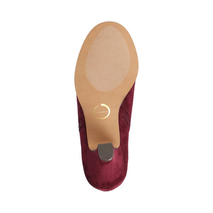 Journee SANZI ZIP-UP BOOTIES IN WIDE - Oxblood Suede