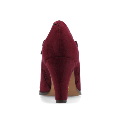 Journee SANZI ZIP-UP BOOTIES IN WIDE - Oxblood Suede