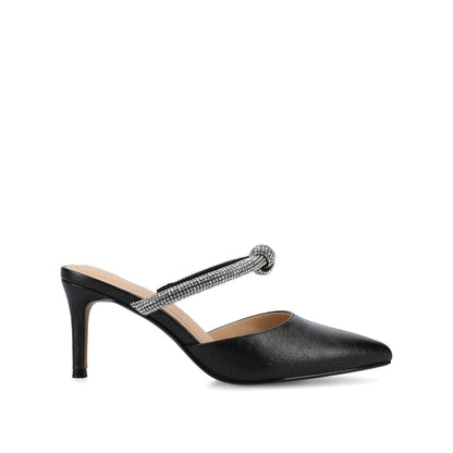 Journee LUNNA STILETTO HEEL MULES IN WIDE - Black Sparkle