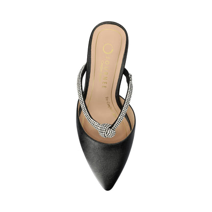 Journee LUNNA STILETTO HEEL MULES IN WIDE - Black Sparkle