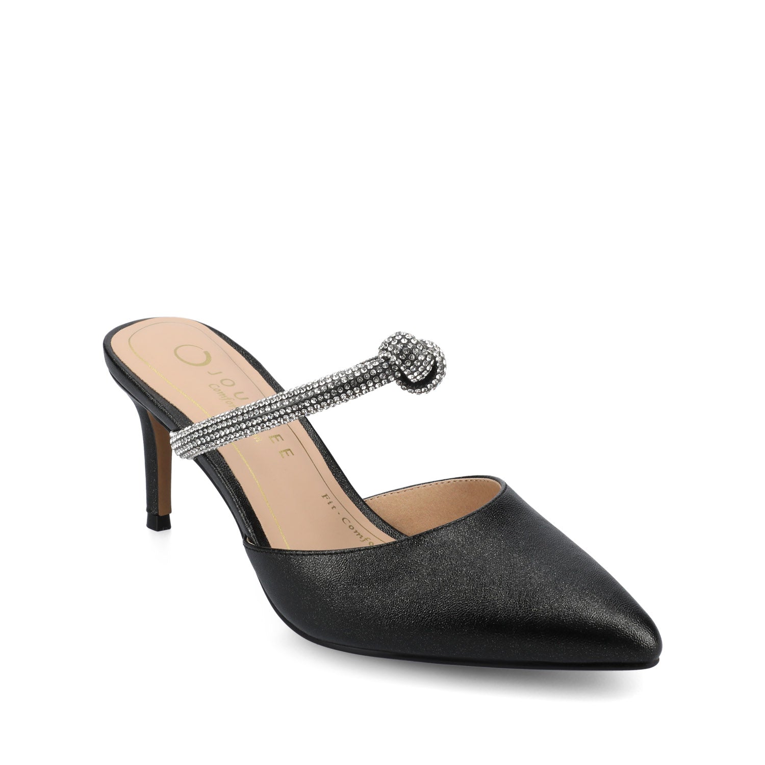 Journee LUNNA STILETTO HEEL MULES IN WIDE - Black Sparkle