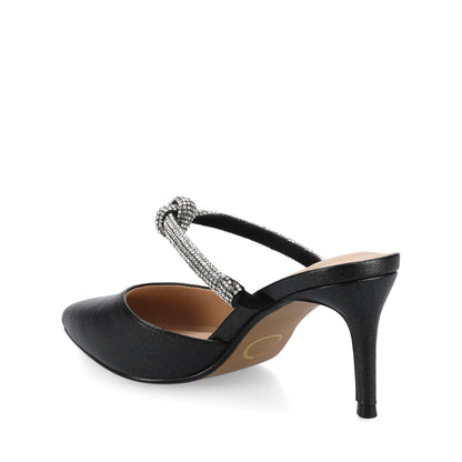Journee LUNNA STILETTO HEEL MULES IN WIDE - Black Sparkle